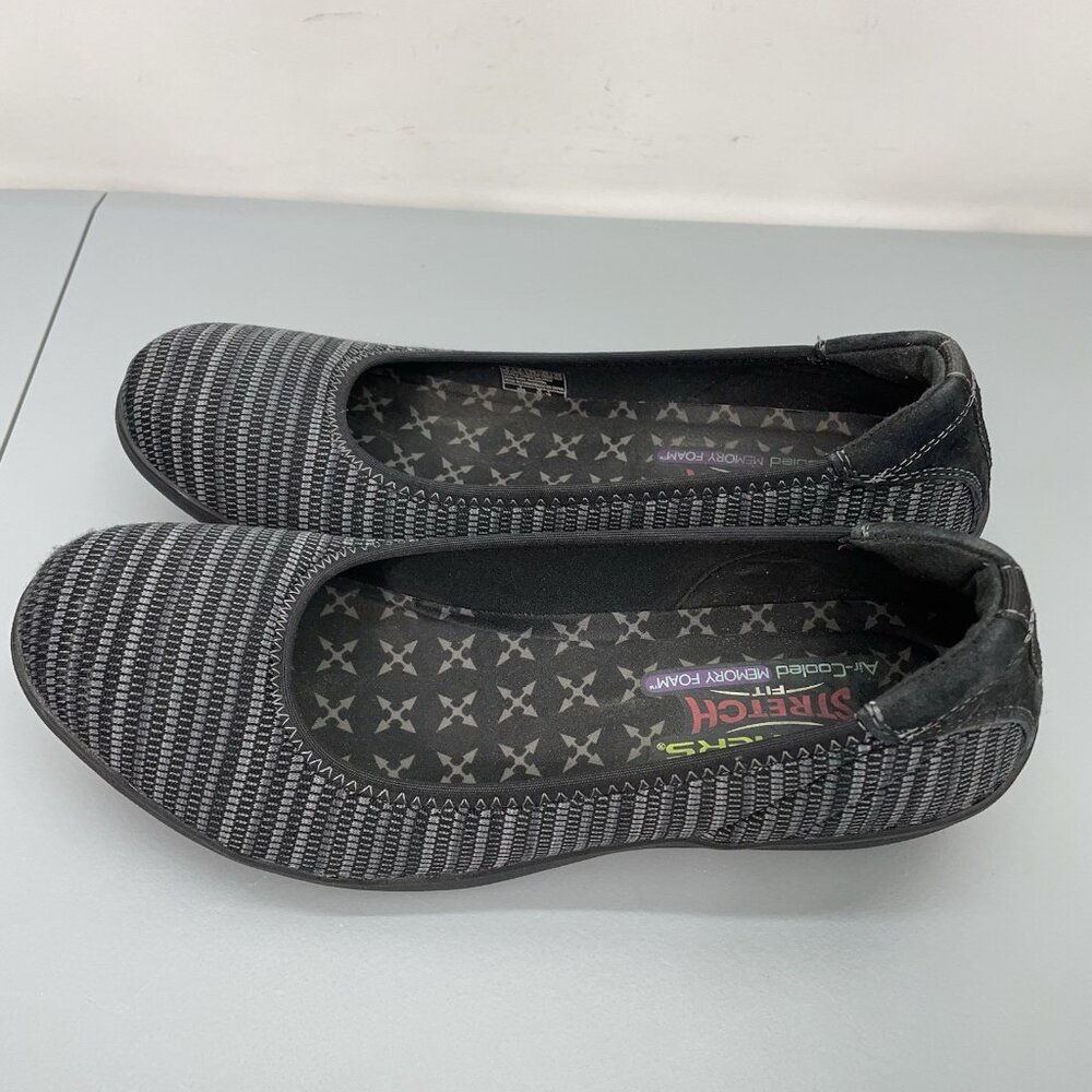 Skechers Kiss Secret Wedge Pumps Shoes Stretch Fit Comfort Slip On Black Women 9 - Picture 6 of 13